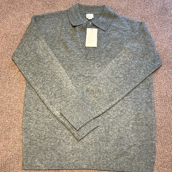 A New Day Sweaters - Women’s Gray Open-Collar Sweater Size XS